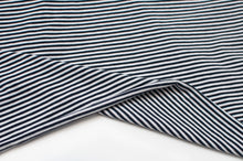 NAVY AND WHITE 3MM<br> cotton/spandex<br> Dyed to the strand