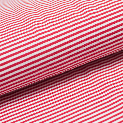 RED AND WHITE 3MM<br> cotton/spandex<br> Dyed to the strand