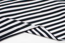 BLACK AND WHITE 10MM<br> cotton/spandex<br> Dyed to the strand