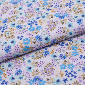 Tissu en ligne popeline de coton motif floral. Online fabric 100% cotton poplin with flowers.