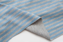 BLUE AND GRAY<br> cotton/spandex<br> double-sided jersey
