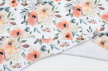 Tissu en ligne french terry de coton motifs de fleurs. Online fabric cotton french terry knit with flowers.