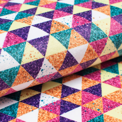 FANTASTIC TRIANGLES<br> polyester/spandex<br> double side minky 
