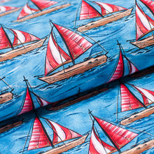 Tissu en ligne maillot de bain pour homme motif voilier. Boardshort fabric