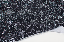 Tissu en ligne jersey de coton motif de fleur. Online fabric cotton jersey flower design.