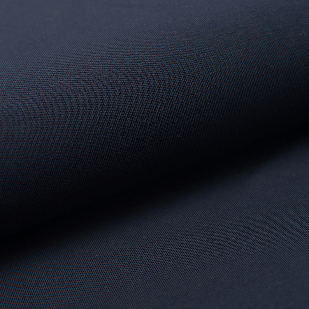 Tissu en ligne jersey de coton bleu marin. Online fabric navy blue cotton jersey.