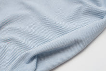 PALE BLUE AND WHITE 1MM<br> cotton/spandex<br> Dyed to the strand