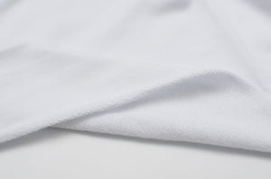 WHITE<br> bamboo/cotton/spandex<br> french terry