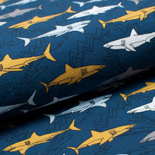 BASSIN DE REQUINS BLEU<br>coton/spandex<br>jersey biologique