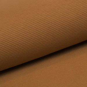 Tissu en ligne jersey gaufré couleur caramel. Online fabric caramel waffle knit.
